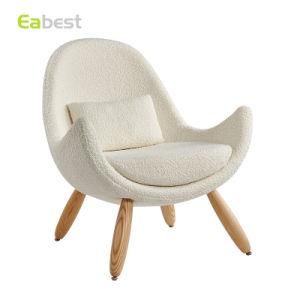 Modern White Sofa with Fabric Solid Wood for Home Hotel Lobby Furniture