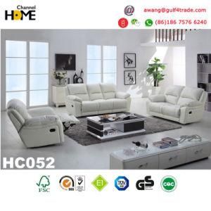 Modern Furniture Genuine Leather Manual Recliner Sofa (HC052)