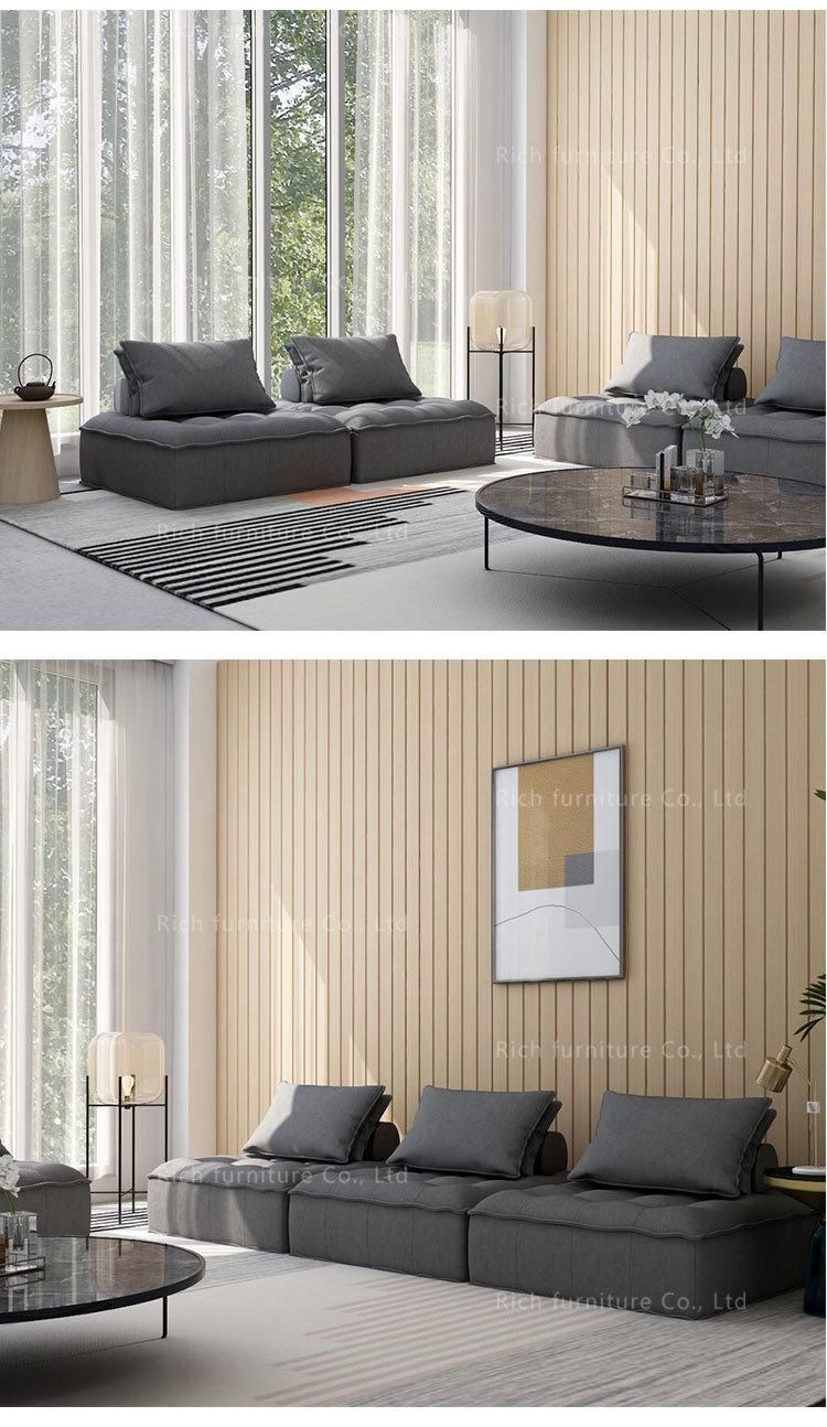 Modern Apartment Space Saving Velvet Sectional Square Sofa
