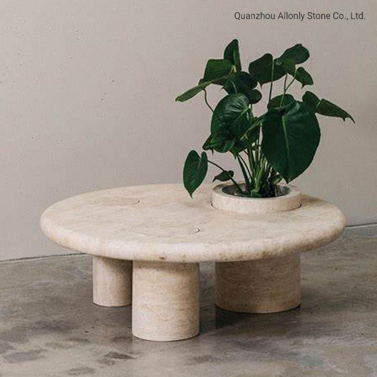 Morden Stone Top Design Living Room Furniture Travertine Coffee Table Set