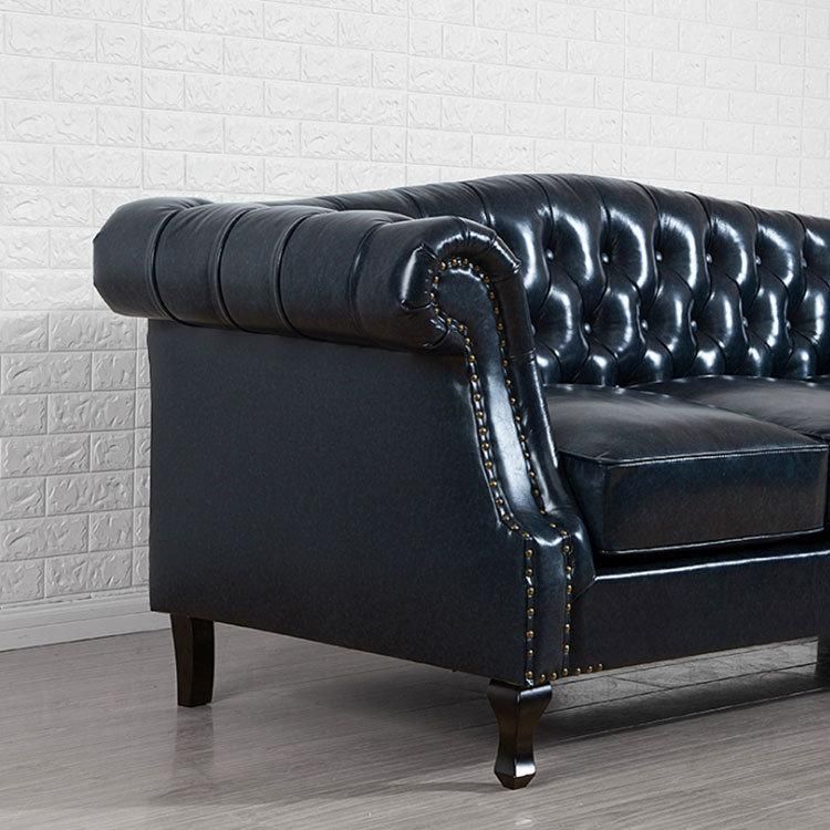 American Style Sofa Set Tufted Genuine Leather Sectional Sofas