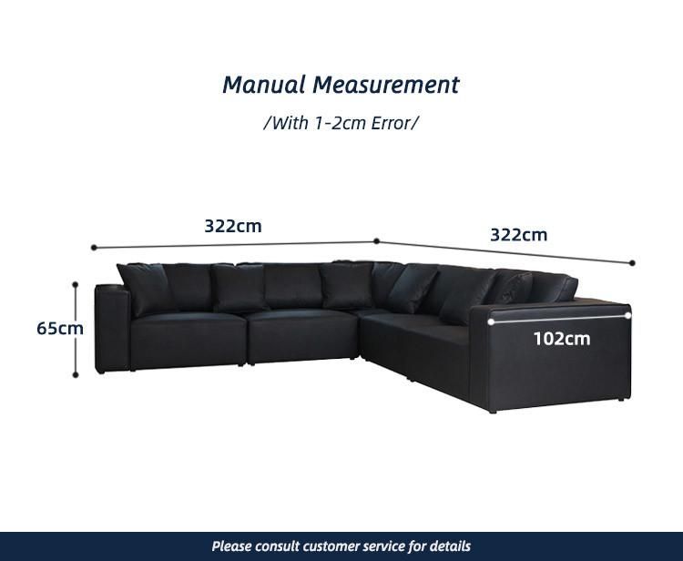 Healthtec Convertible Sectional L Shape Home Couch Sofa Set for Living Room