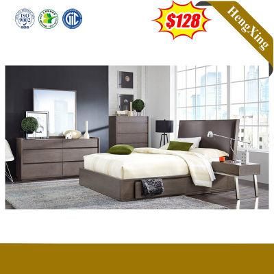 Simple Design Wooden MDF Hotel Home Bedroom Furniture Set Double Bedroom Bed