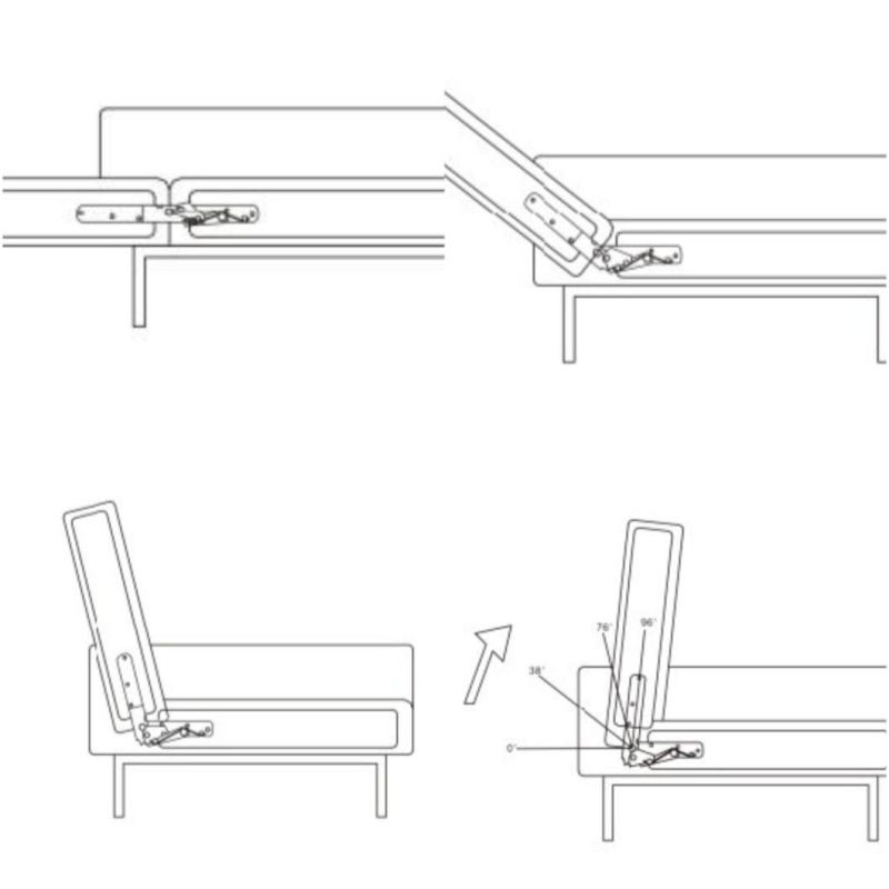 Luxury furniture fittings sofa bed hinge mechanism