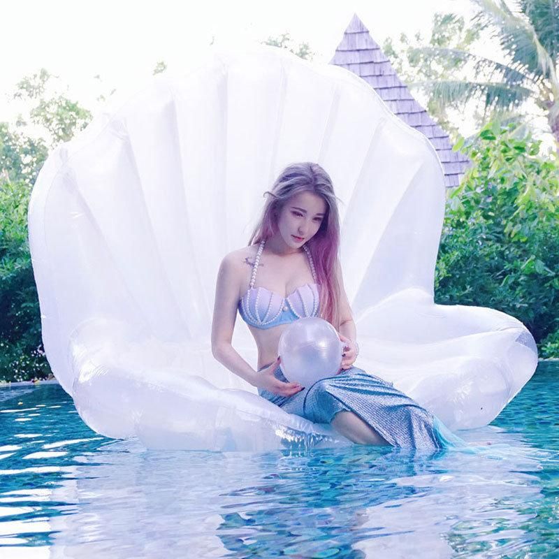 Mermaid Inflatable Pearl Shell Mussel Scallop Sofa Floating Row