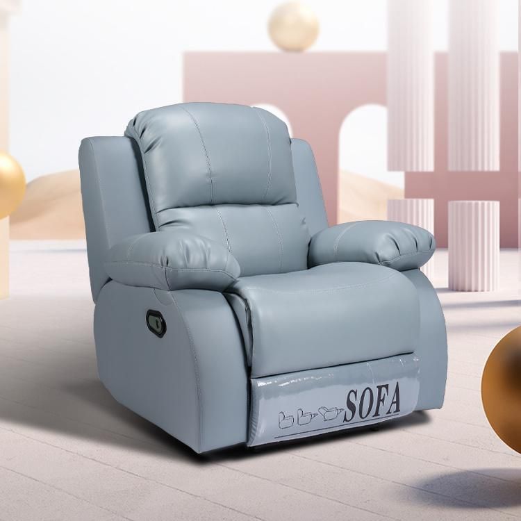 Living Room Wired Remote Control Electric Station Leather Recliner Sofa
