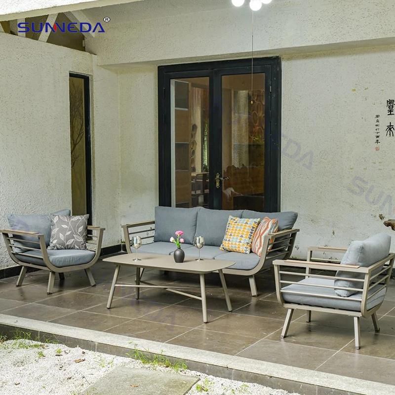Deluxe Outdoor Modern Leisure Aluminum Sectional Garden Sofa Furniture