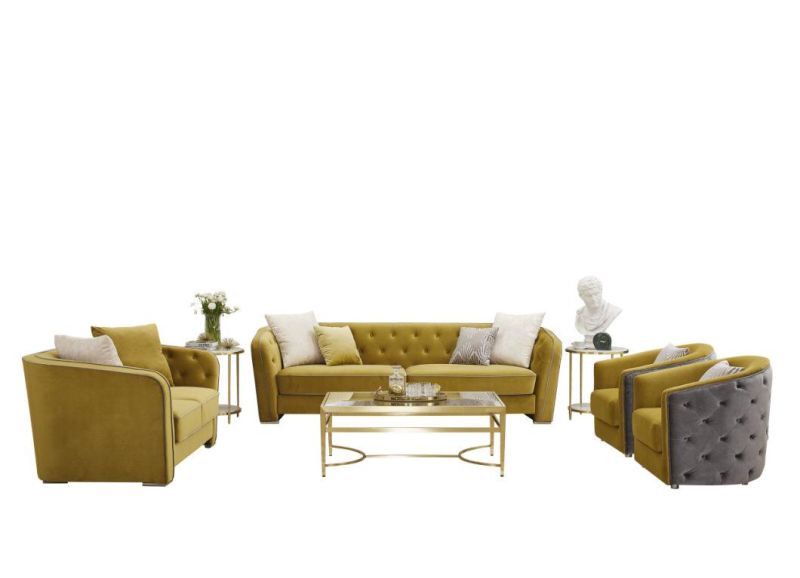 Comtemporary Muster Luxury Home Living Room Tufted Furniture Set Sofa