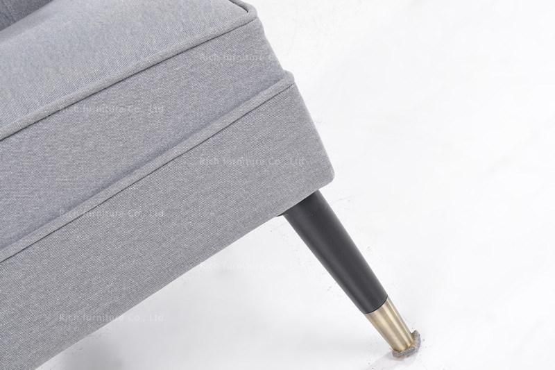 Grey Shell Shaped Arm Chair Single Nordic Wooden Sofa