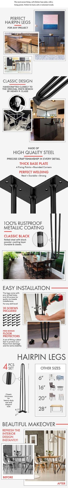 Hairpin Legs Wholesale Iron Steel Restaurant Desk Feet Metal Bench Coffee Dining Furniture Table Hairpin Legs