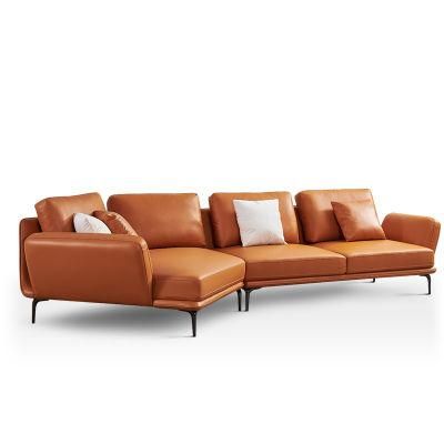 Real Cattle Hide Living Room Sectional Couch Contemporary Genuine Leather Sofa Modern Upholstered Furniture for Home