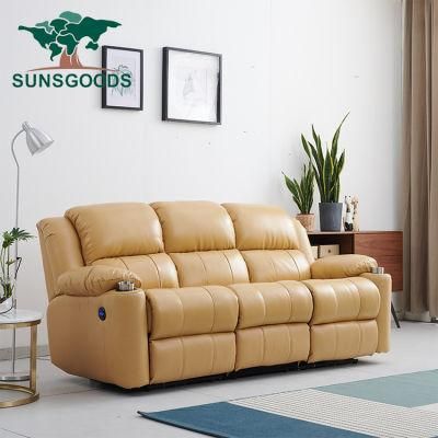 2021 New Design Chinese Furniture Manual Recliner Living Room Furniture Leather Sofa