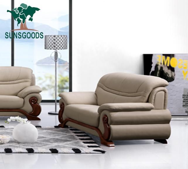 Factory Supply Soft Genuine Leather Couches for Wholesale