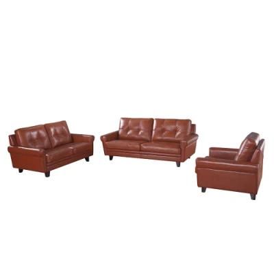 Sunlink 3 Seater Upholstery Couch Modern Sofa with Wood Leg Frame Leather Sofa