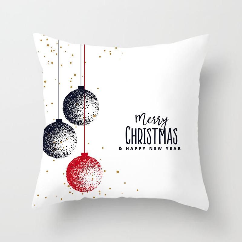 Holiday Decoration Christmas Onrament Colorful Christmas Tree and Deer Back Cushion Cover Sofa Cushion