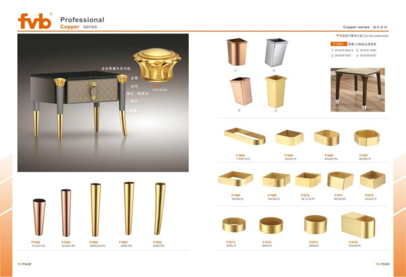 Gold Stainless Steel Sofa Leg Covers for Metal Cabinet Feet Caps Chair Leg Tube Furniture Parts Ferrules Furniture Protectors