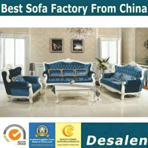Blue Color Royal Style Home Furniture Fabric Sofa (156-2)