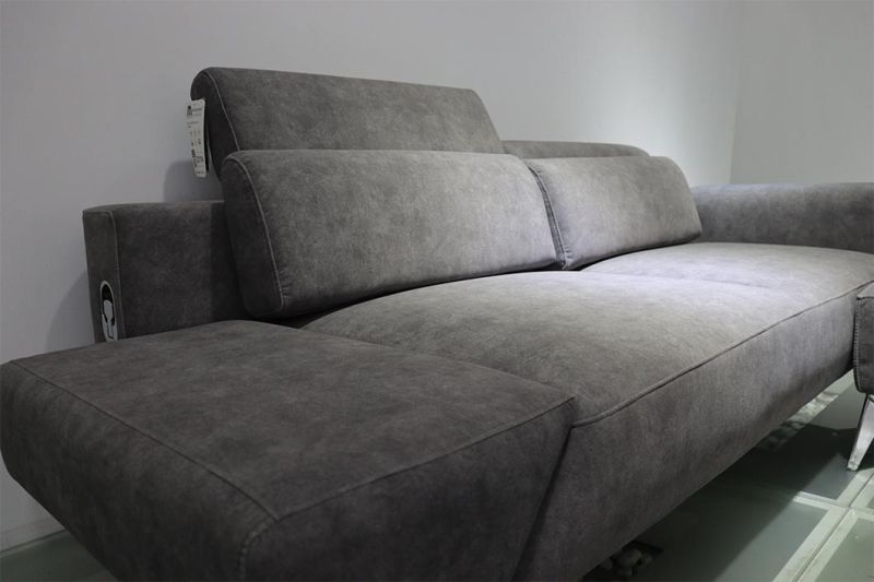 European Style 3 Seater Modern Grey Fabric Sectional Couch Living Room Sofas Set