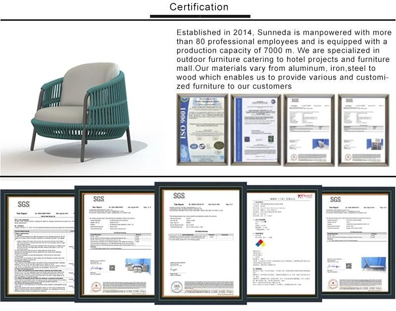 Elegance Wholesale Garden Aluminum Frame Simplify Furniture Sets Outdoor Chair Sofa