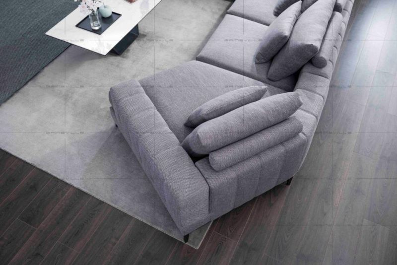 Guangdong Factory Living Room Sectional Corner Fabric Leather Sofa Furniture