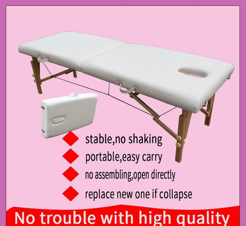 Wooden Foldable Facial Massage Bed, Portable Wooden Massage Table, Couch, SPA and Tattoo