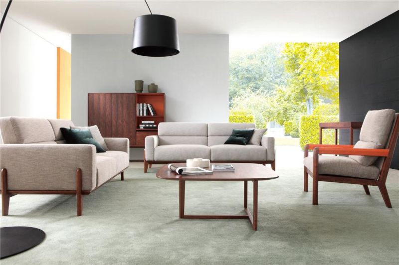 Living Room Villa Modern Wooden Legs Hotel Home Sofa