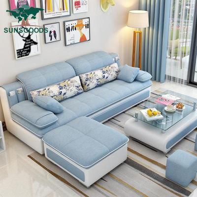 Blue Fabric Living Room Low Price Arabic Sofa Set