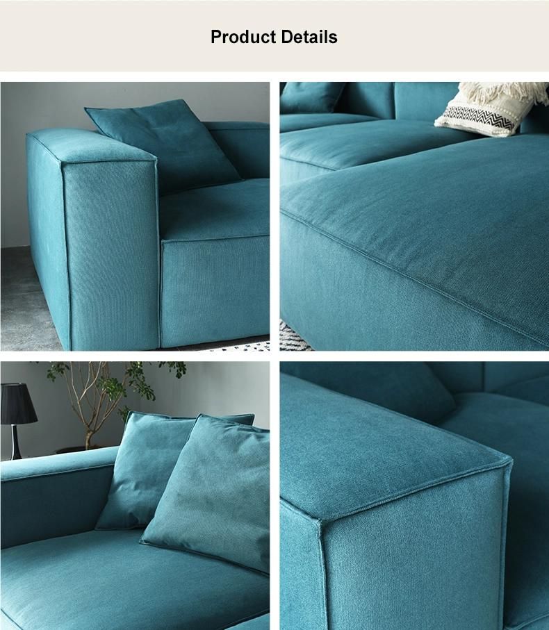 Medium Back Fabric L Shape Couch Furniture Set Leisure Sofa