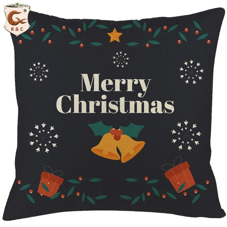 Hot Selling Custom Sofa Pillow Covers Red Funny Christmas Cushion Cover