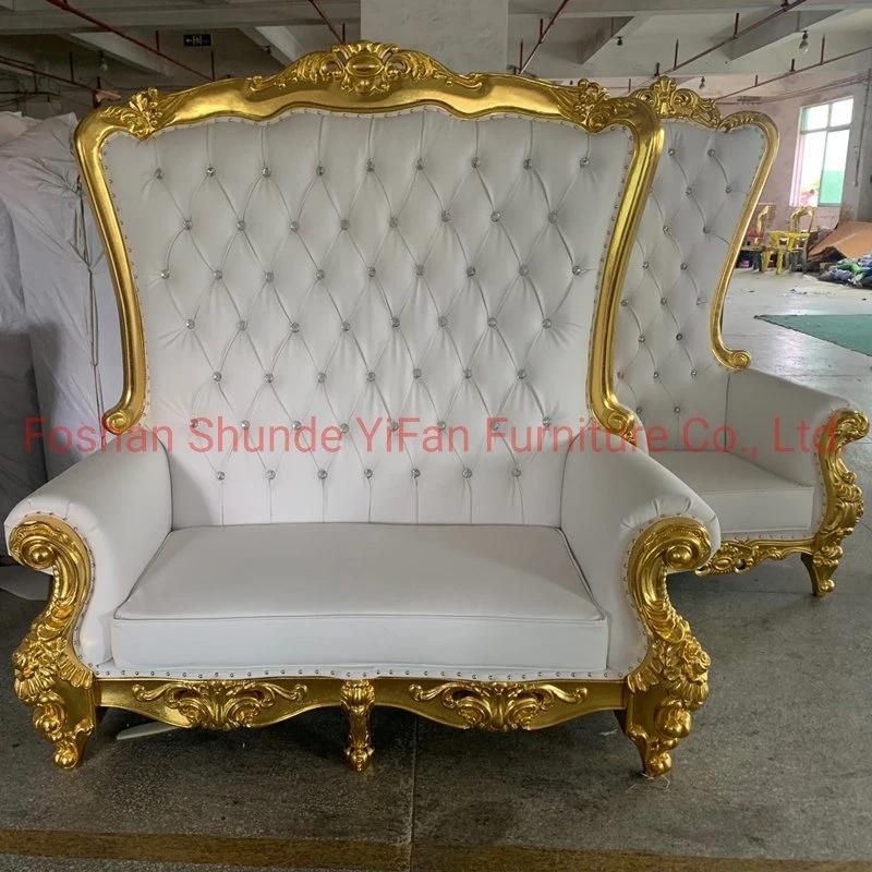 High Back Wedding Sofa Chairs for Bride and Groom in Optional Furnitures Color From Chinese Hotel Furniture Factory