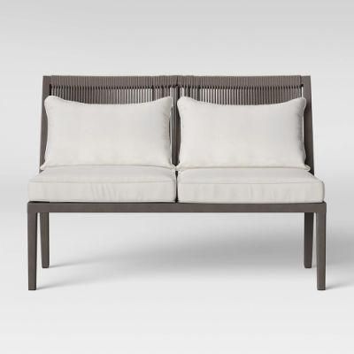 Simple Comfortable Patio Outdoor Metal Rattan Loveseat Sofa Chair