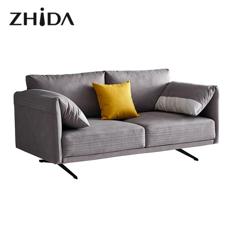 Italian Light Luxury Modern Sofa New Leather Sofa Home Living Room Furniture High End Customized Sofa with Foldable Armrest