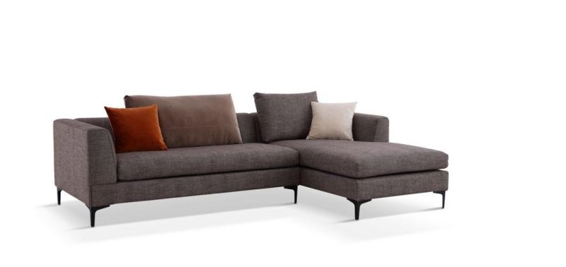 L Shape Apartment Living Room Modern Fabric Leather Sofa