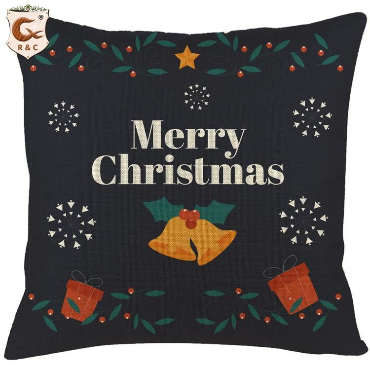 Modern Decorative Home Cushion Covers Elk Red Merry Christmas Sofa Pillow Covers