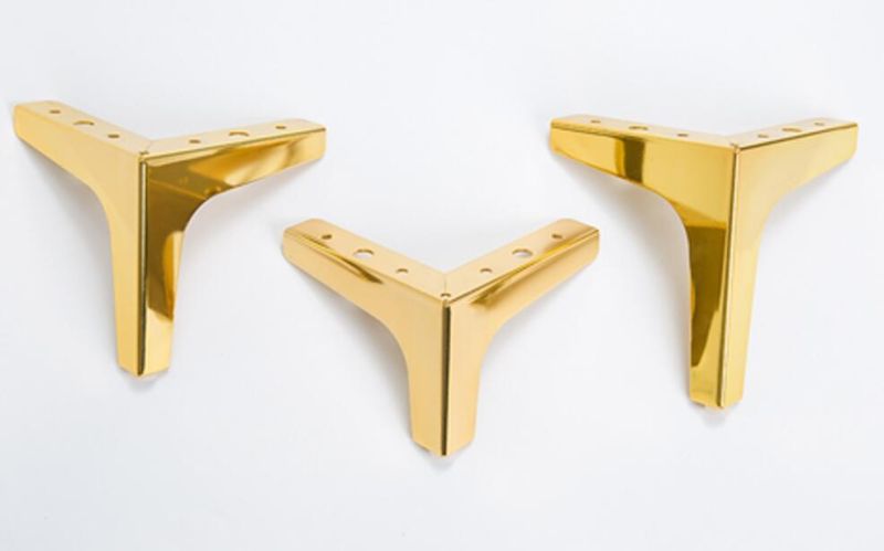 Gold Metal Sofa Legs Triangle Cabinet Feet for Metal Furniture Parts Hardware