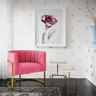 European Style Velvet Chair Modern Fabric Living Room Chair Single Sofa Luxury Chairs
