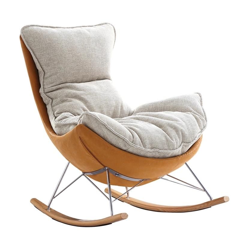 Nova Home Furniture Rocking Chair Lounge Waiting Chair Wooden Foot Sofa Chair