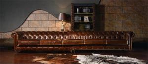 American Retro Golden Quality Modern Leather Sofa for Sale