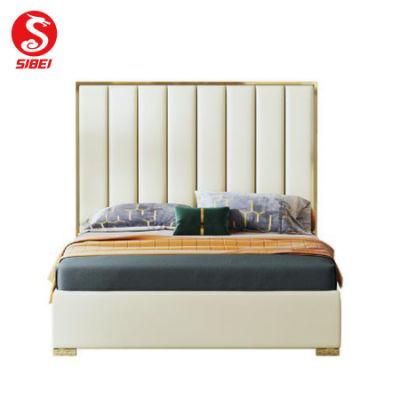 China Factory Home Bedroom King Bed Sofa Bed Modern Upholstered Bed