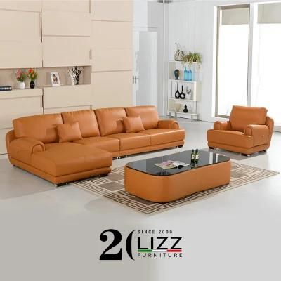 European Style Home Furniture Set Leather L Shape Corner Sofa