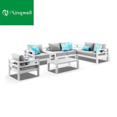 Chinese Aluminum Outdoor Coffee Table Garden Sofa Set with 5 Years Warranty