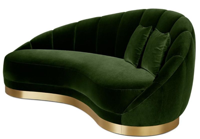 New Design 2 Seater Sofa Forest Green Weave Special Shaped 2 Person Couch for Living Room or Restaurant