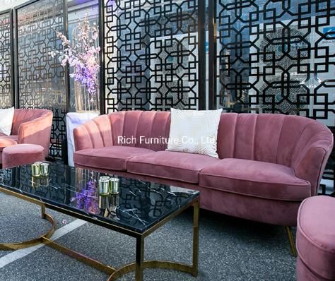Home Design Red Fabric Velvet Sofa Modern Furniture Living Room Couch Chair Hotel Office Event Sofa