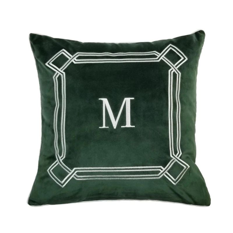 Luxury Villa Sofa Pillow Case, Nordic Velvet Gilded Cushion Cover