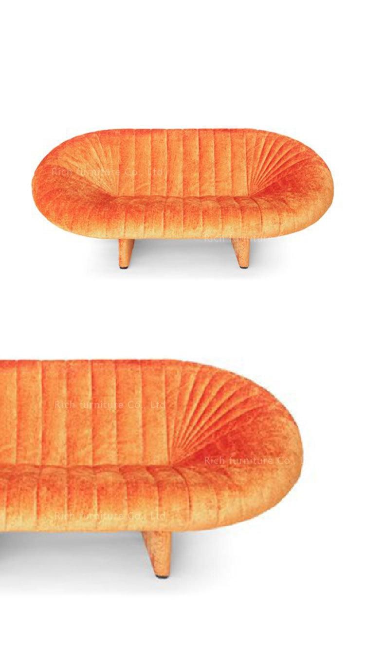 Divano Italian Luxury Design Orange Fabric Sofa