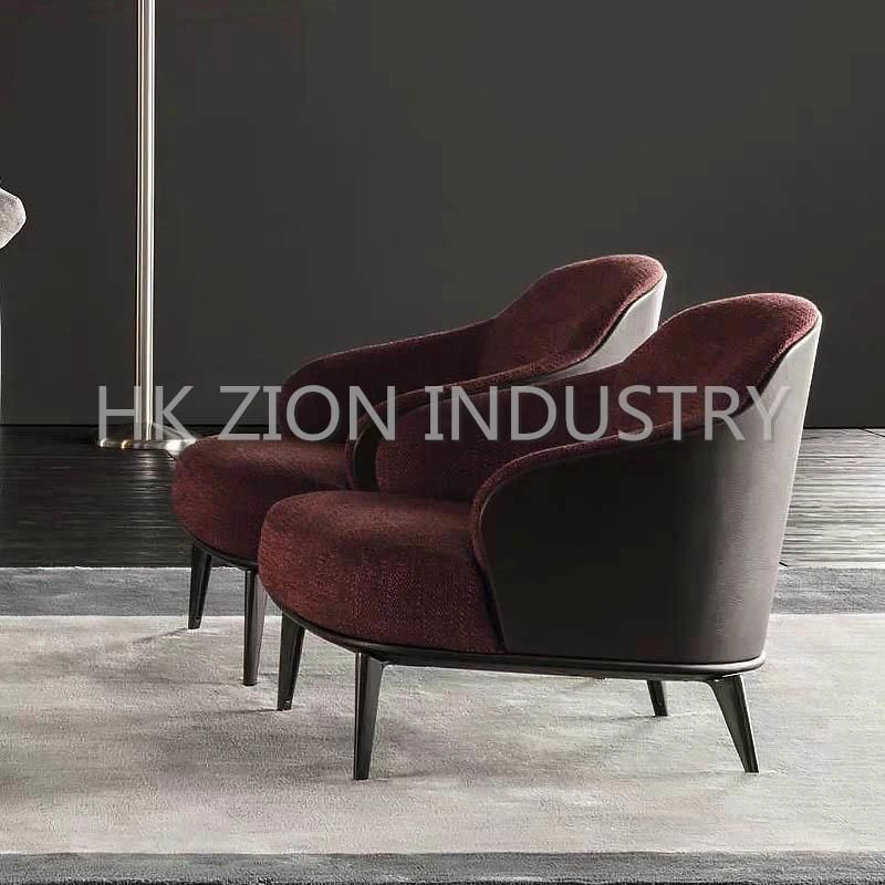 Nordic Style Modern Leather Single Sofa Chair Wooden Sofa Manufacturers Furnitures House Sofa Set Luxury Lounge Sofa Reception Chair Negotiate Chair Sofa