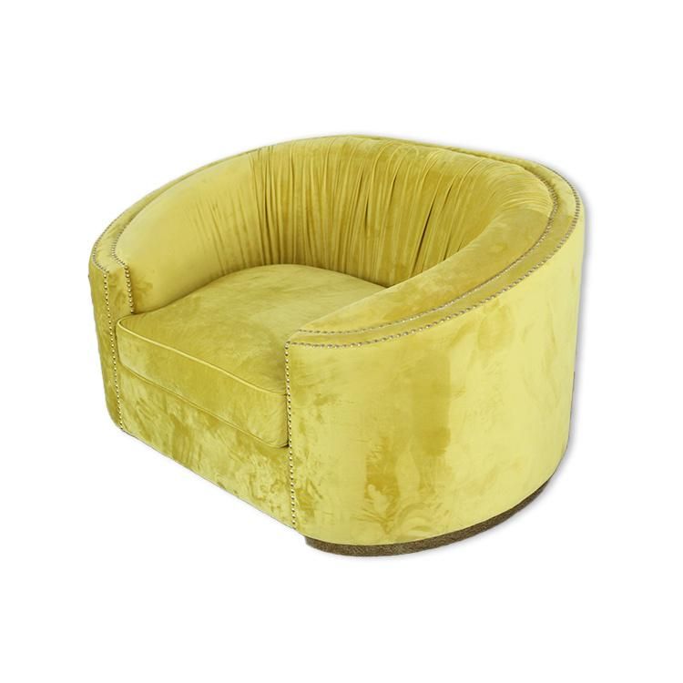 Factory Custom Furnitures Living Room Furniture Single Seater Sofa with Gold Stainless Steel Base