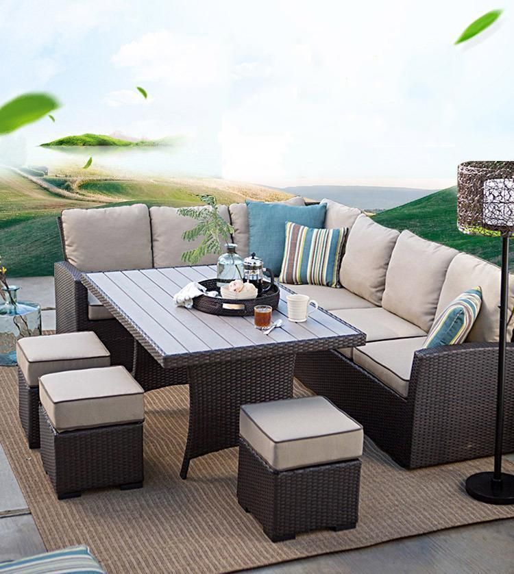 Patio Wicker Conversation Set All-Weather Rattan Outdoor Sectional Sofa Furniture