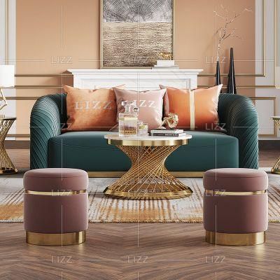 UAE Royal Style Sectional Home Furniture Leisure Living Room Fabric / Genuine Leather Sofa