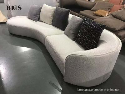 Unique Design Living Room Fabric Curved Teddy Sofa